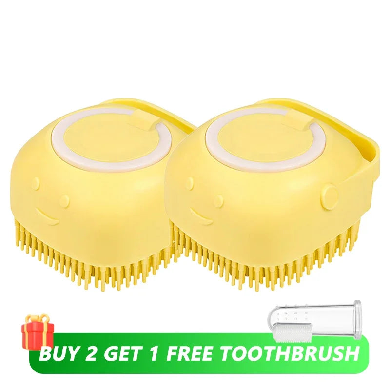 Brosse de Bain Douceur — Massage & Shampoing pour Chien et Chat