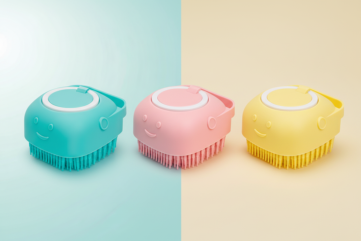 Brosse de Bain Douceur — Massage & Shampoing pour Chien et Chat
