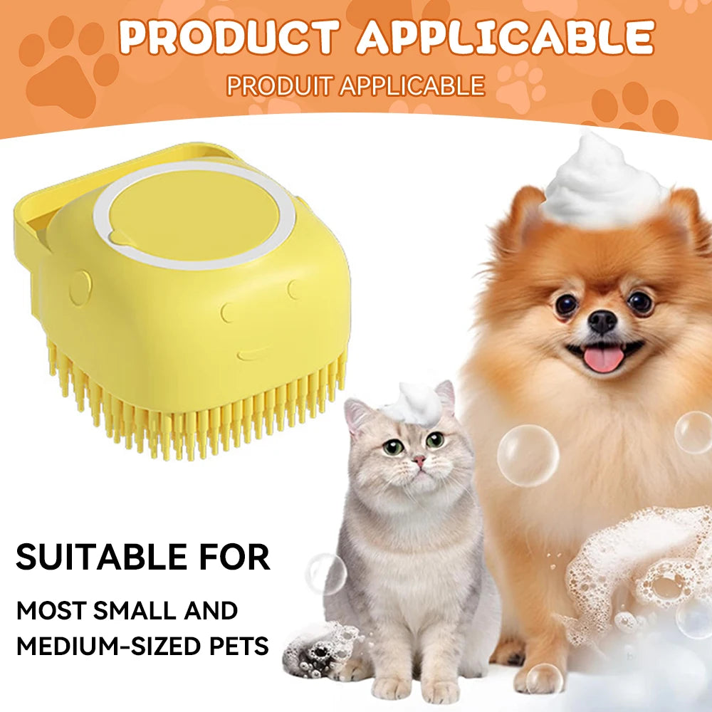 Brosse de Bain Douceur — Massage & Shampoing pour Chien et Chat