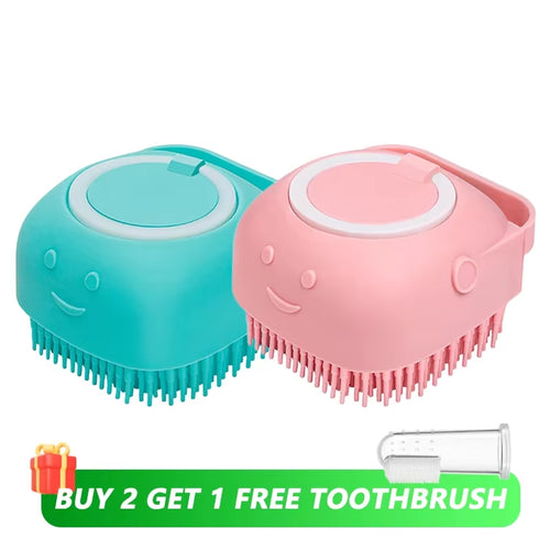 Brosse de Bain Douceur — Massage & Shampoing pour Chien et Chat