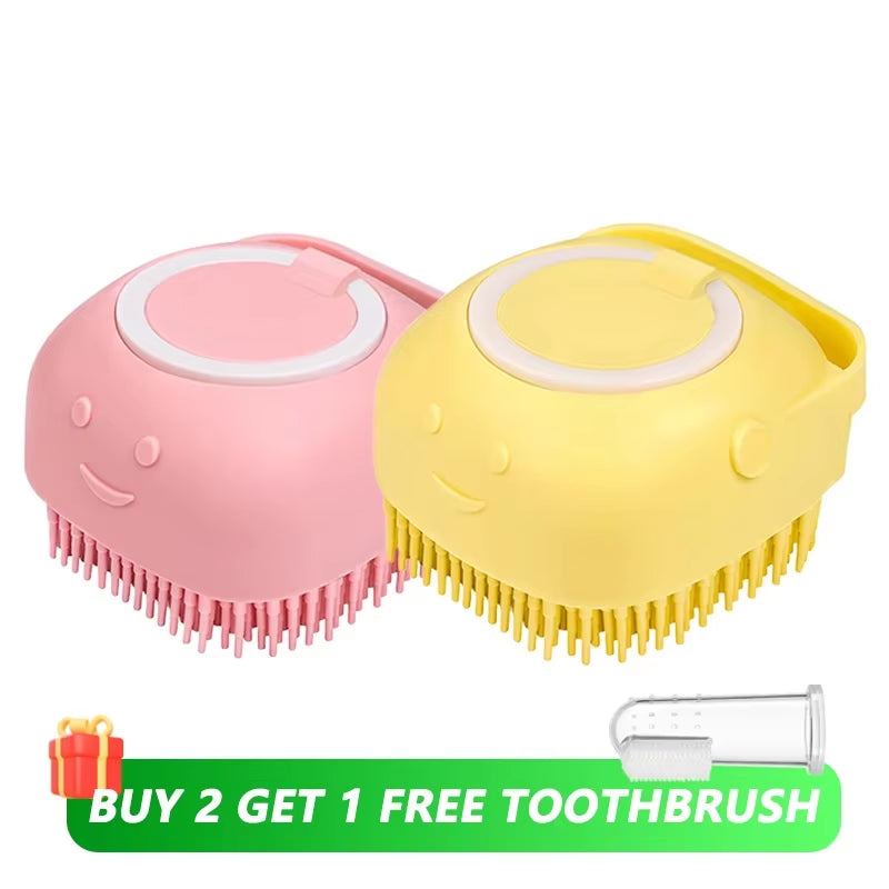 Brosse de Bain Douceur — Massage & Shampoing pour Chien et Chat
